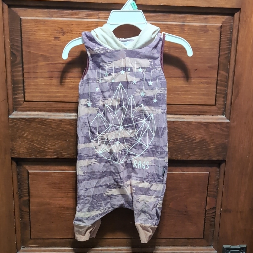 Purple Hooded Sleeveless Romper Sz 12-18 Months